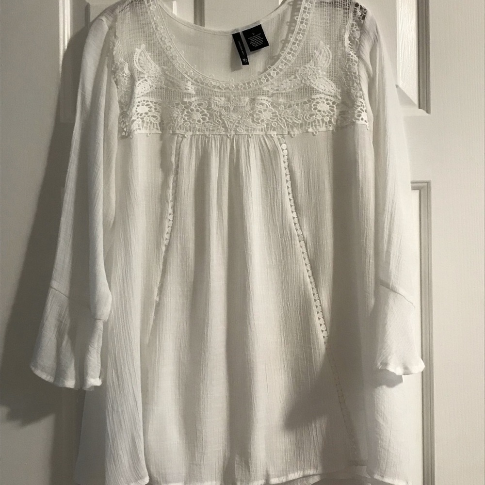 New Directions Lace Detailed Pullover